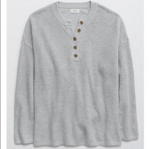 Aerie Oversized Henley Sweater